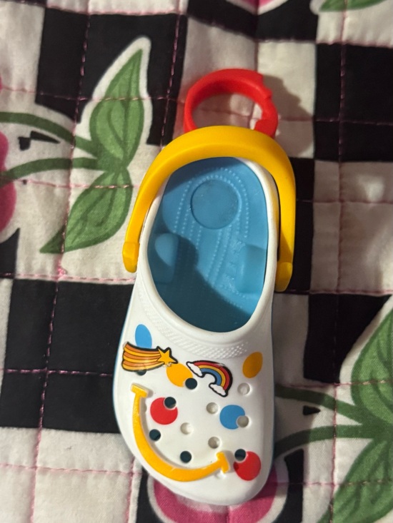 CROCS Accessories - CROCS White Clog with Yellow Strap Charm